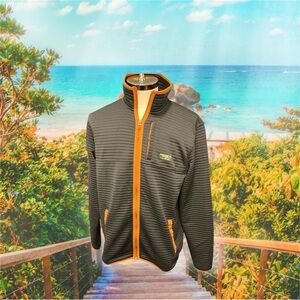 LL Bean Airlight Mens Sz L TALL Knit  Zip Navy Slightly Fitted Outdoor Jacket